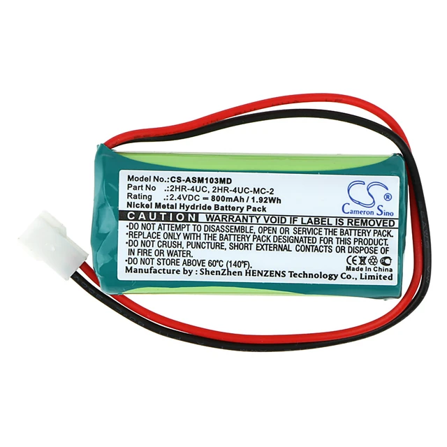 Alt view image 5 of 6 - Battery for Minolta Drager JM103 Airshields 103 2HR-4UC 2HR-4UC-MC-2 OM11401