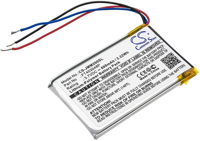 Main image of Battery for JBL Clip Clip+ Micro 2 II FT403048P Speaker CS-JMM200SL 3.7v 600mAh