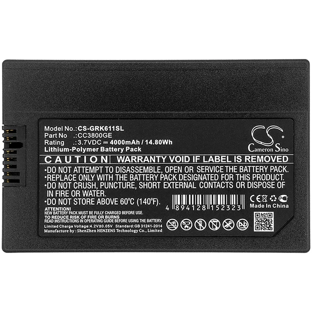 Alt view image 3 of 3 - Battery for GE DPI 612 Flex Druck 611 Calibration tool CC3800GE CS-GRK611SL