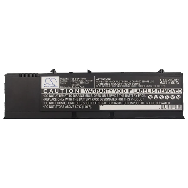 Alt view image 5 of 5 - Battery for DELL Latitude XT3 1H52F 1NP0F 37HGH 9G8JN H6T9R KJ321 RV8MP 3600mAh