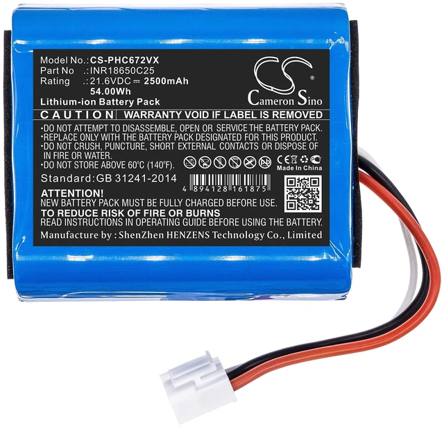 Alt view image 3 of 5 - Battery for Philips SpeedPro 3000-018-25613 300002906404 3000-029-06404 BL7734