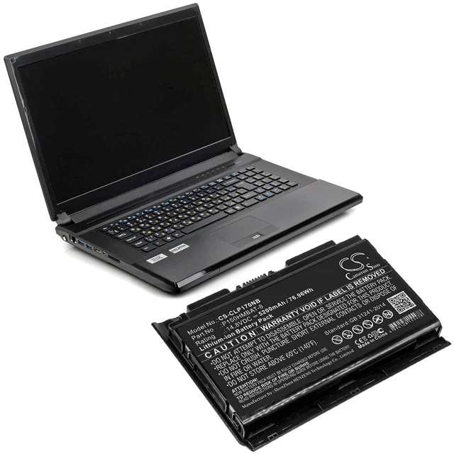 Alt view image 4 of 4 - Battery for Clevo Nexoc G505 Hasee 6-87-X510S-4D7 6-87-X510S-4J7 P150HMBAT-8