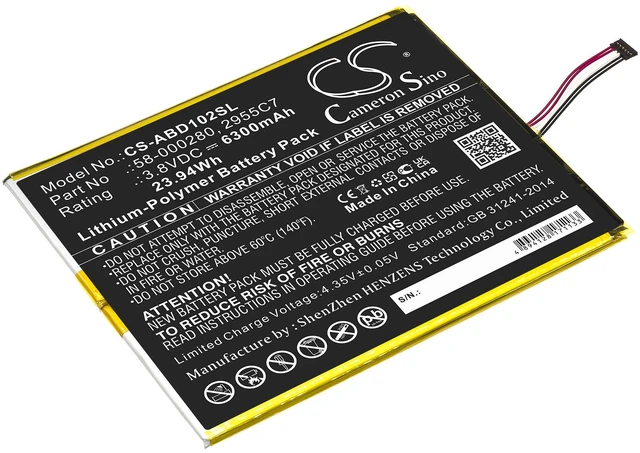 Main image of Battery for Amazon Kindle Fire HD 10.1 9th M2V3R5 2955C7 58-000280 CS-ABD102SL