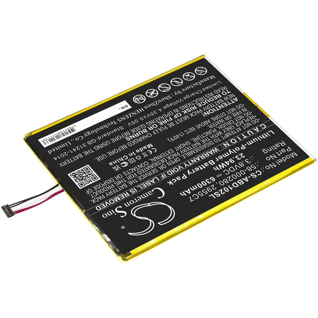 Alt view image 2 of 6 - Battery for Amazon Kindle Fire HD 10.1 9th M2V3R5 2955C7 58-000280 CS-ABD102SL