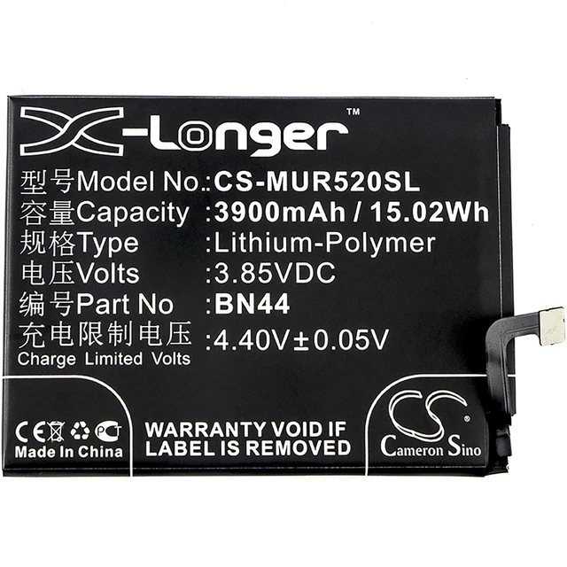 Alt view image 3 of 4 - Battery for Xiaomi MEE7 MEG7 Mi Max Note 5 Redmi Plus Vince BN44 CS-MUR520SL