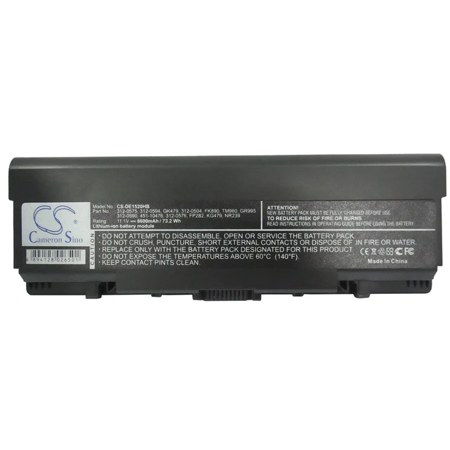 Alt view image 5 of 5 - Battery for DELL Inspiron 1520 1720 Vostro 1500 1700 312-0504 GK479 312-0590