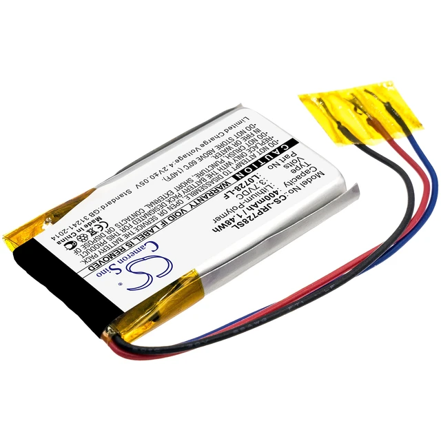 Alt view image 2 of 4 - Battery for JBL JR POP L0728-LF Speaker CS-JRP728SL 3.7v 400mAh 1.48Wh Li-Poly