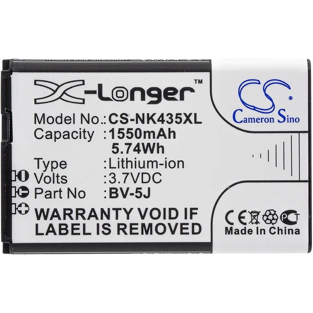 Alt view image 5 of 5 - Battery for Nokia Lumia 435 532 RM-1070 Microsoft BV-5J CS-NK435XL Li-ion 3.7V
