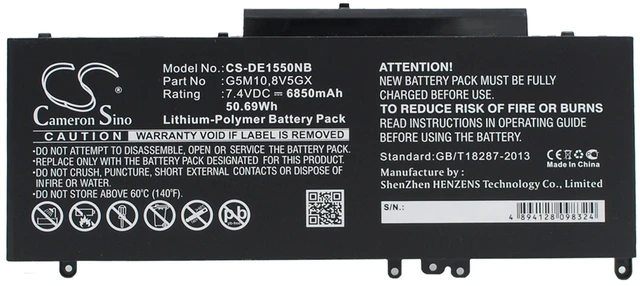 Main image of Battery for DELL Latitude E5470 E5550 E5450 E5570 15 5000 G5M10 6MT4T 451-BBLN