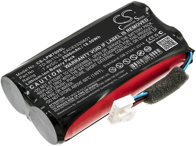 Main image of Battery for LG Music Flow P7 NP7550 PJ9 PJ9B PJS9W EAC63320601 TD-Bb11LG 2500mAh