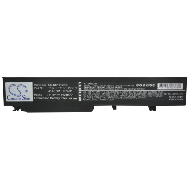 Alt view image 5 of 5 - Battery for DELL Vostro 1710 1720 312-0740 312-0741 312-0894 P721C T117C T118C