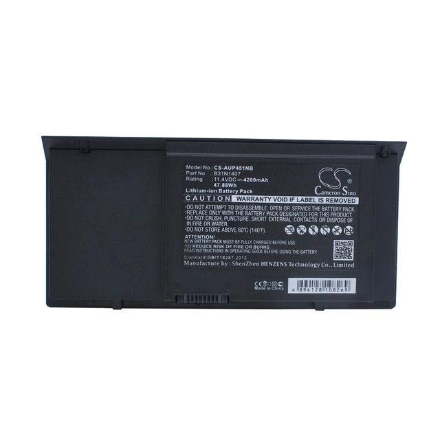 Alt view image 5 of 5 - Battery for Asus Pro B451 B451JA B451JA-1A B451JA-XH52 0B200-01120000 B31N1407