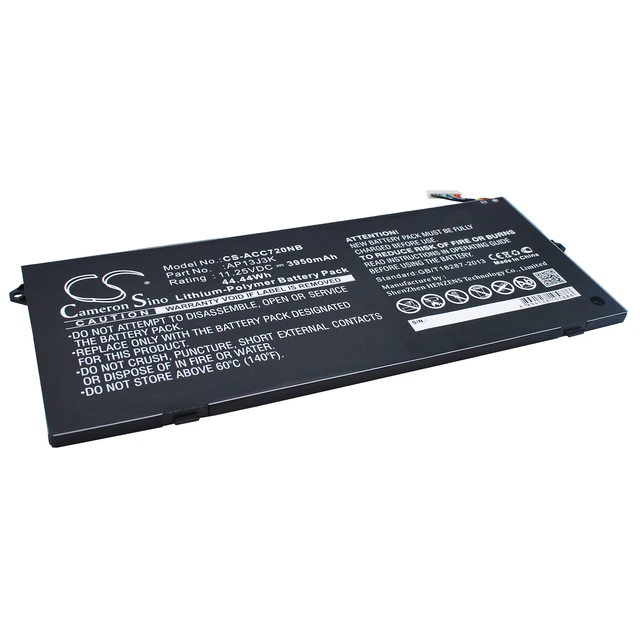 Alt view image 2 of 6 - Battery for Acer Chromebook 11 14 C720P CB514 C740 AP13J3K AP13J4K KT.00304.001