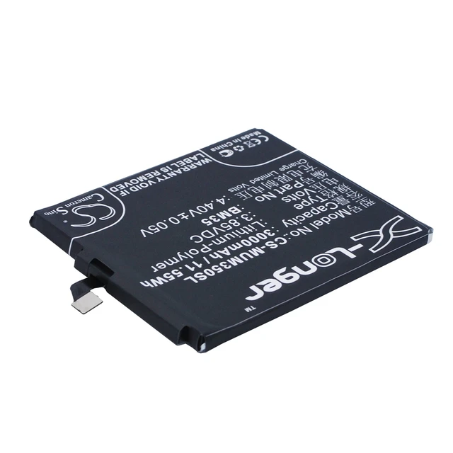 Alt view image 2 of 6 - Battery for Xiaomi Mi 4c Dual SIM BM35 Mobile SmartPhone CS-MUM350SL 3.85v