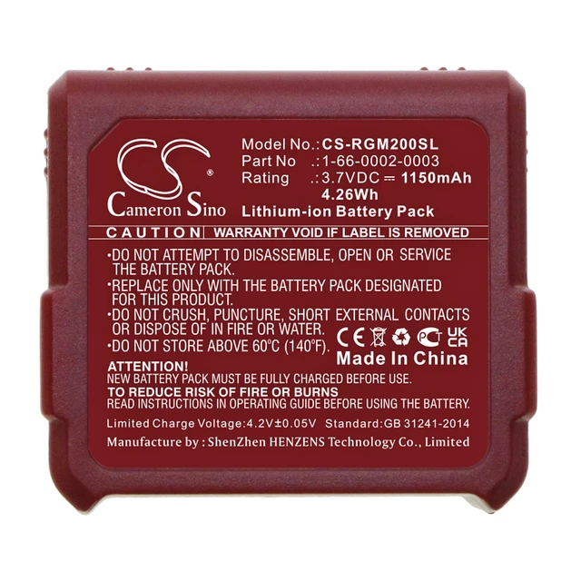 Alt view image 5 of 6 - Battery for RGIS Guia RM2 1-66-0002-0003 Handheld Barcode Scanner CS-RGM200SL