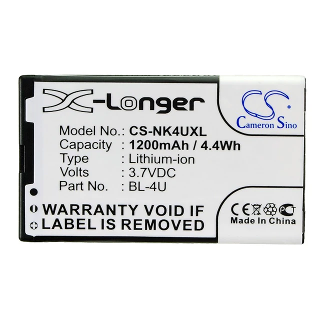 Alt view image 5 of 5 - Battery for Nokia BL-4U BLU N4U85T MyPhone MP-S-V Vertu BL-4UV Manta TEL4091S