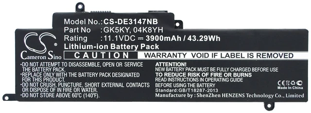 Main image of Battery for DELL Inspiron 11 3158 3147 3000 15 7000 13 7353 P20T GK5KY 4K8YH