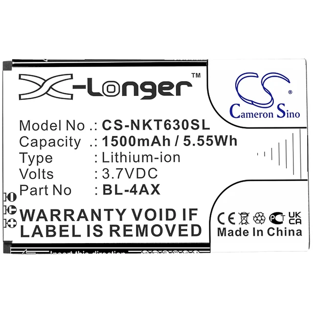 Alt view image 3 of 4 - Battery for Nokia BL-4AX BL-4XL 6300 4G 8000 TA-1286 TA-1287 TA-1291 TA-1294
