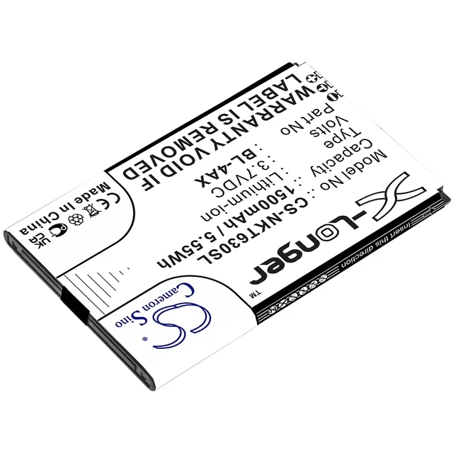 Alt view image 2 of 4 - Battery for Nokia BL-4AX BL-4XL 6300 4G 8000 TA-1286 TA-1287 TA-1291 TA-1294