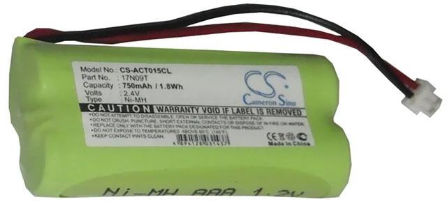 Alt view image 3 of 5 - Battery for CASIO 2500 2600 Audioline 08C/CP18NM BC101276 DECT 5015 GEEMARC CC50