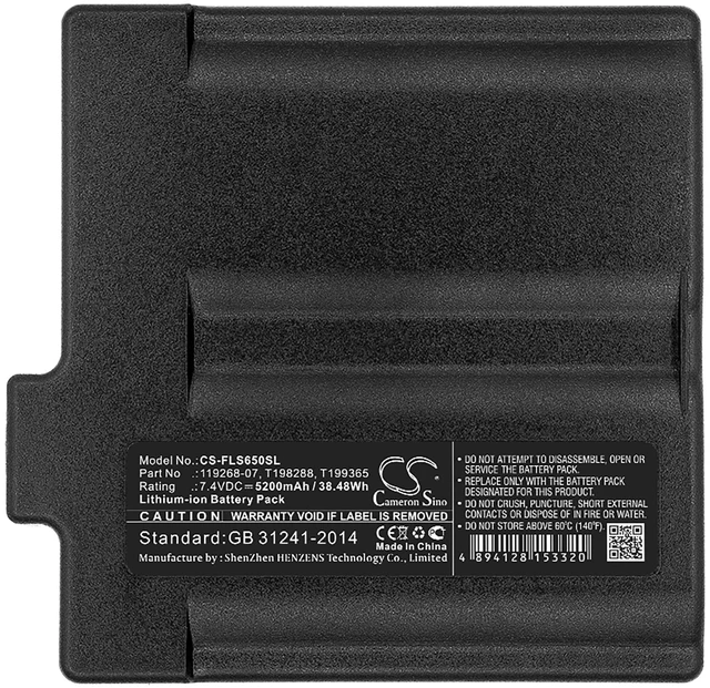 Alt view image 3 of 3 - Battery for Flir 119268-07 1195268-07 T198288 T199365 T199366 T199366AAC 5200mAh