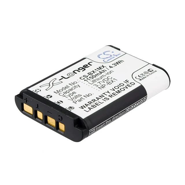 Alt view image 2 of 5 - Battery for Sony HD-MV1 HDR-AS10 HDR-AS100 HDR-AS15 HDR-AS30 HDR-GWP88 1150mAh
