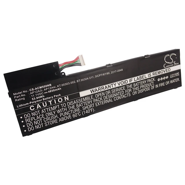 Alt view image 6 of 6 - Battery for Acer Aspire M3 M5 W700 TravelMate X483 2217-2548 AP12A3i AP12A4i