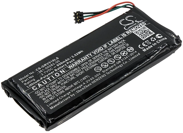 Main image of Battery for Garmin 010-01951-00 RTL510 Varia RTL501 TL 361-00082-00 CS-GRV510LS