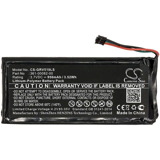 Alt view image 3 of 5 - Battery for Garmin 010-01951-00 RTL510 Varia RTL501 TL 361-00082-00 CS-GRV510LS