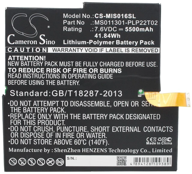 Alt view image 5 of 5 - Battery for Microsoft Surface Pro 3 1657 1577-9700 G3HTA005H MS011301-PLP22T02