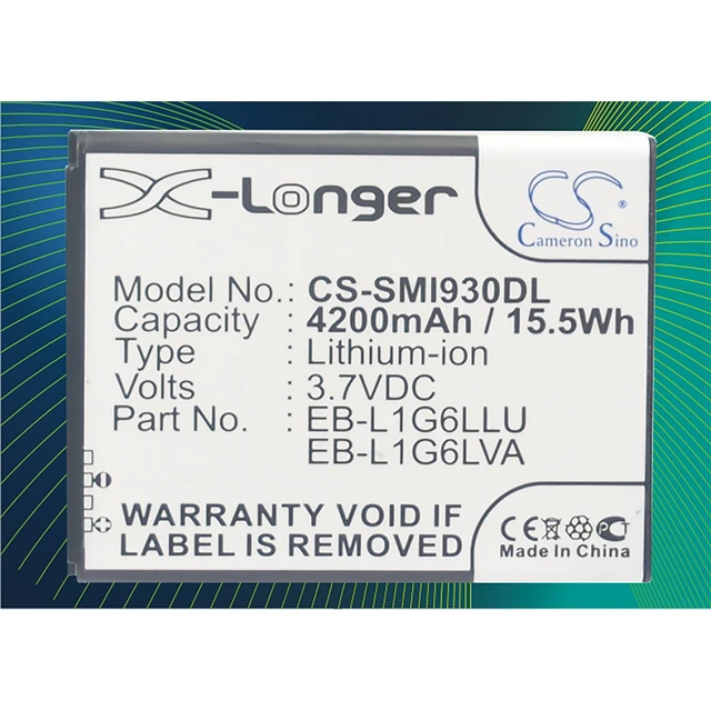 Alt view image 6 of 6 - Battery for Samsung Galaxy S3 SIII GT-I9300 GT-I9308 EB-L1G6LLUC EB-L1G6LVA