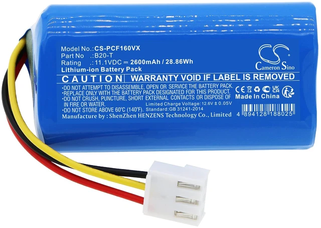 Alt view image 3 of 5 - Battery for Proscenic F16 B20-T Vacuum CS-PCF160VX 11.1v 2600mAh 28.86Wh Li-ion