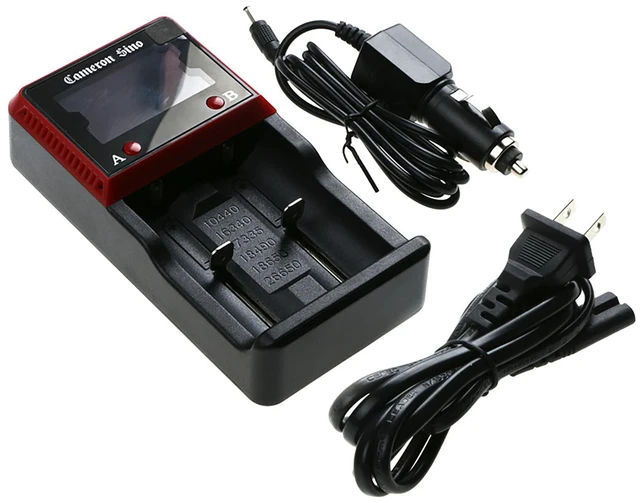 Main image of Battery Charger for 10440 17500 18350 18500 25500 26650 AA AAA w/US AC&Car cord