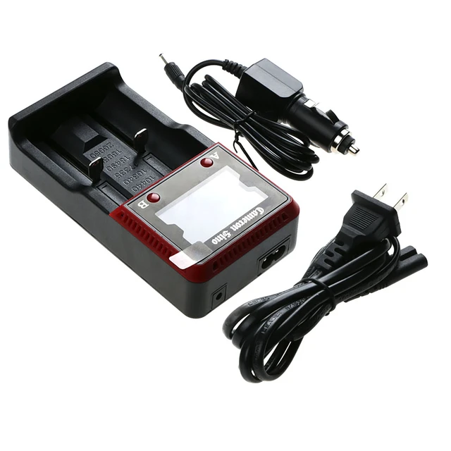 Alt view image 2 of 5 - Battery Charger for 10440 17500 18350 18500 25500 26650 AA AAA w/US AC&Car cord