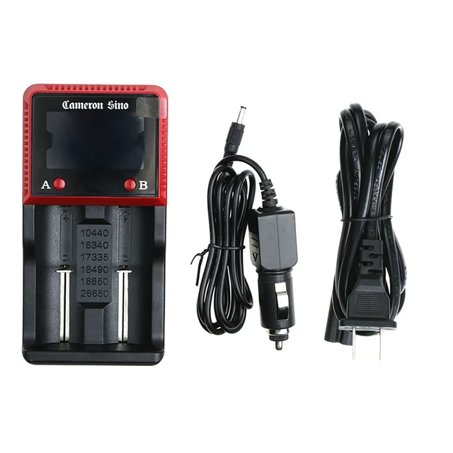 Alt view image 5 of 5 - Battery Charger for 10440 17500 18350 18500 25500 26650 AA AAA w/US AC&Car cord
