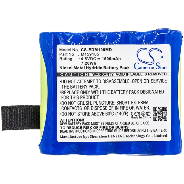 Alt view image 5 of 5 - Battery for EDAN CS-01 H100 H100B H100N 4XNR49AA1500P M159105 CS-EDM100MD 1500mA