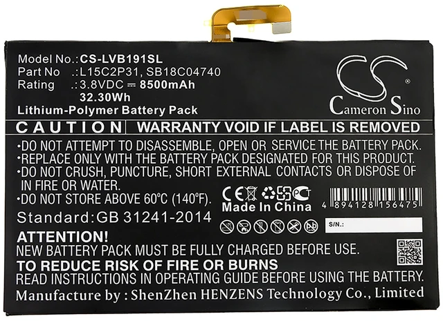 Alt view image 3 of 4 - Battery for Lenovo YB1-X90F YB1-X90L YB1-X91X Yoga Book YB1 L15C2P31 SB18C04740