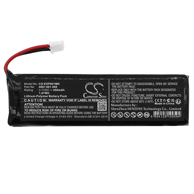 Alt view image 3 of 5 - Battery for Eppendorf Xplorer Plus 4861 601.000 CS-EXP601MD 3.7v 450mAh 1.67Wh