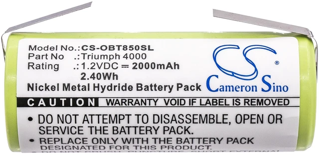 Alt view image 3 of 5 - Battery for Oral-B Triumph 4000 3745 3761 3762 Toothbrush CS-OBT850SL 2000mAh