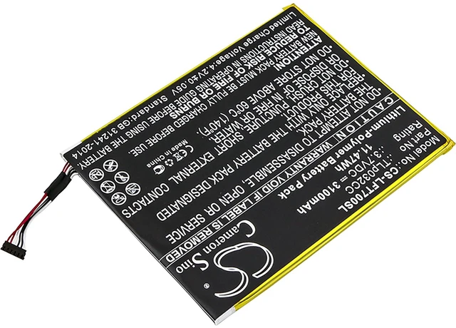 Alt view image 2 of 4 - Battery for Alcatel 9005X One Touch Pixi 3 8.0 4G 8 OT-9023 TLp032CC TLp032CD