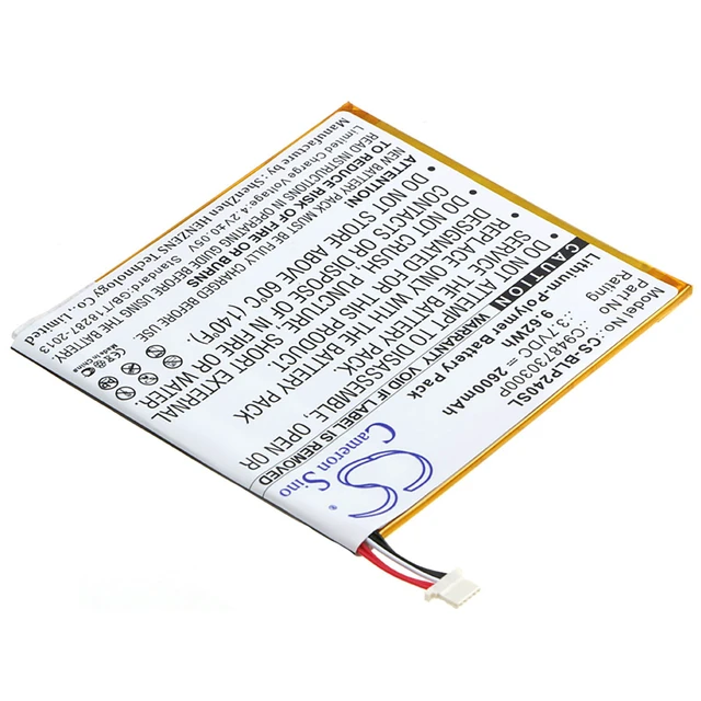 Alt view image 2 of 6 - Battery for BLU BT-E003 P240u TouchBook G7 7" 3G C948730300P Tablet CS-BLP240SL