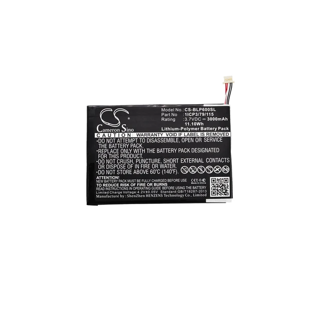 Alt view image 5 of 6 - Battery for BLU P60W TouchBook 7.0 Pro 1ICP3/79/115 Tablet CS-BLP600SL 3000mAh