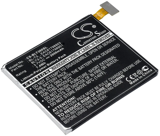 Main image of Battery for LG F100 Intuition Optimus Vu BL-T3 BLT3-3 EAC61798901 EAC61798903