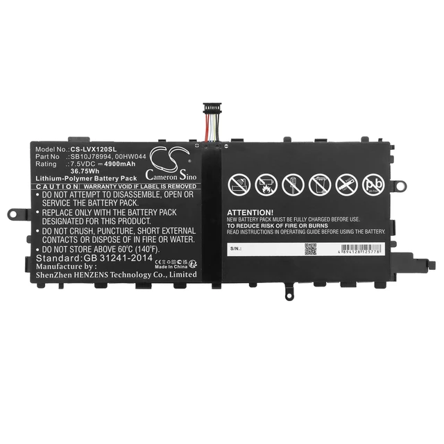 Alt view image 3 of 4 - Battery for Lenovo ThinkPad X1 Tablet Gen 2 00HW044 00HW045 00HW046 SB10J78993