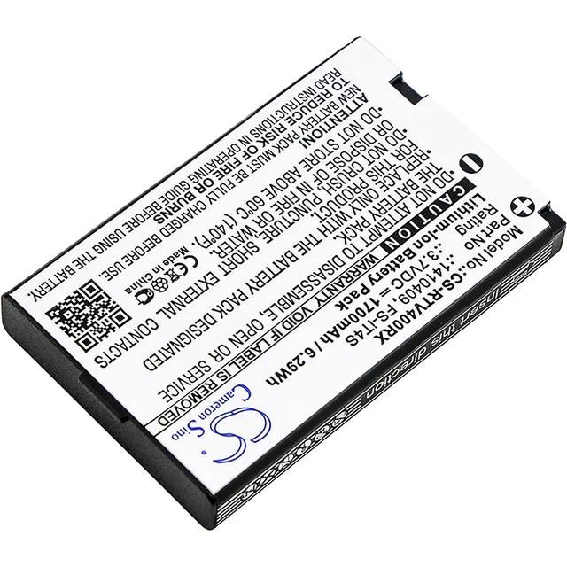 Alt view image 2 of 3 - Battery for Reely GT4 EVO 1410409 FS-iT4S Remote Controller CS-RTV400RX 1700mAh