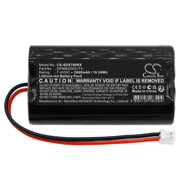 Alt view image 3 of 5 - Battery for Spektrum Transmitter DX7S DX8 DX9 SPMB2000LITX CS-SDX700RX