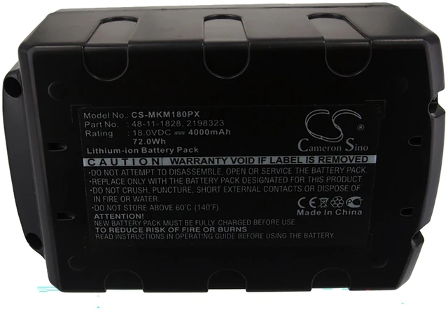 Alt view image 5 of 5 - Battery for Milwaukee 48-11-1828 48-11-1820 YTB313 B41A M18 B5 B2 B41B HD18 MS