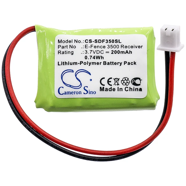 Alt view image 3 of 4 - Battery for Dogtra E-Fence 3500 Receiver YS-300 Bark Collar CS-SDF350SL 200mAh