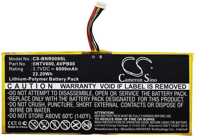 Alt view image 5 of 6 - Battery for Barnes & Noble BNTV600 Nook HD+ HD+9 Ovation AVPB00 AVPB002-A110-01