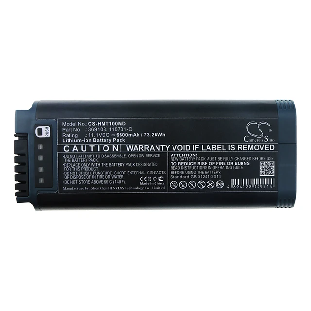 Alt view image 3 of 3 - Battery for HAMILTON C1 MRI1 T1 110731-O 369108 CS-HMT100MD 11.1v 6600mAh Li-ion